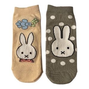 Miffy Tan and Gray Bunny Socks‎